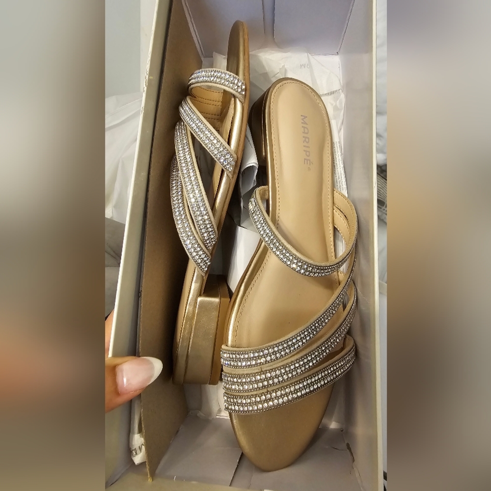 Maripe Metallic Strappy Sandals